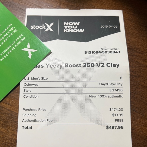 Yeezy 350 Clay size 6 like new - Picture 6 of 6